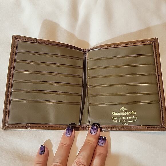 Vintage 1978 Georgia Pacific Wallet Inscribed Springfield Logging Safety Award - Picture 3 of 7